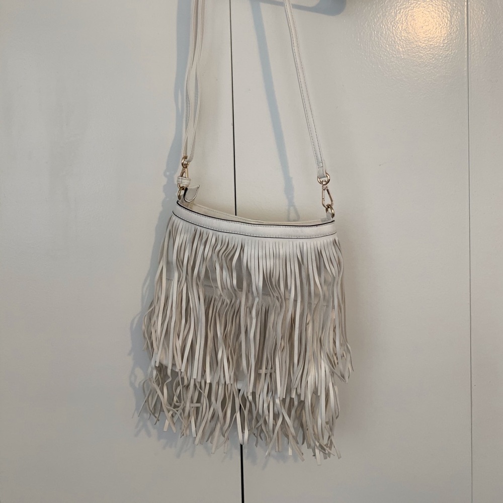 Brandless vegan leather fringe purse